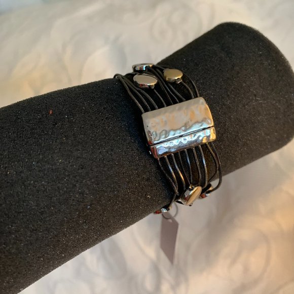 Chico's Erika Mixed Metals Circle Beads Bracelet - Picture 2 of 7